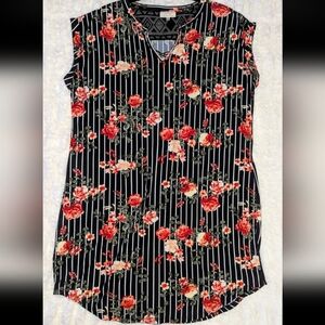 Bobbie Brooks Floral Stripe Mini Dress – Size 1X